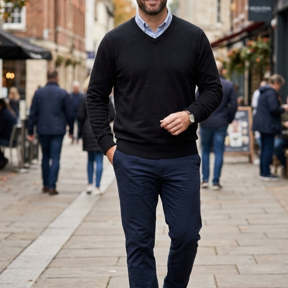 Merona Black V-Neck Men's Sweater